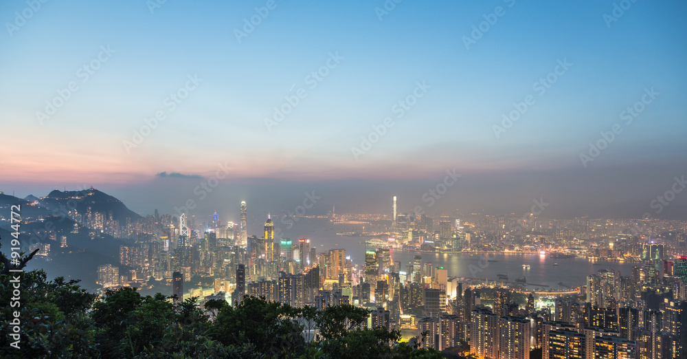 Fototapeta premium Hong Kong skyline panorama