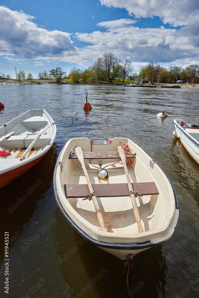 Rowing Boats in Helsinki on a beautiful summer day