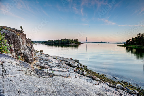 Obraz na płótnie Sunset at seaside in Helsinki w salonie