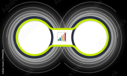 Two colored circular frames for your text and graph