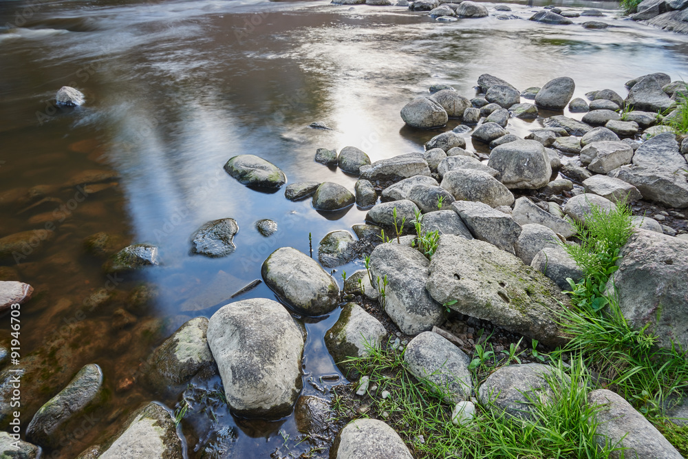 Rocks in Vanhankaupunginkoski river, Helsinki, Finland