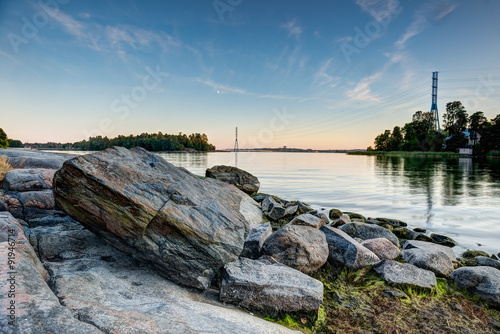 Obraz na płótnie Sunset at seaside in Helsinki w salonie