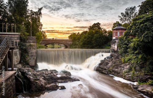 Obraz na płótnie waterfall in Vanhankaupunginkoski, Helsinki, Finland w salonie