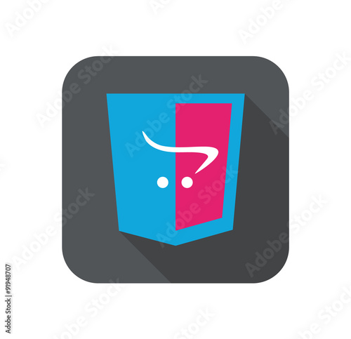 Vector web development shield sign - html5 cart e-commerce