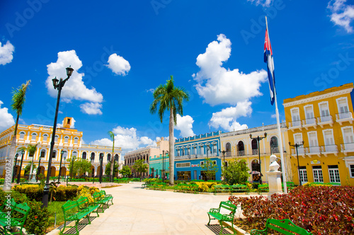 SANCTI SPIRITUS, CUBA - SEPTEMBER 5, 2015: Latin for Holy Spirit. It is one of the oldest Cuban European settlements. photo