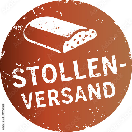 Button Stollen-Versand braun mit Stollen-Icon