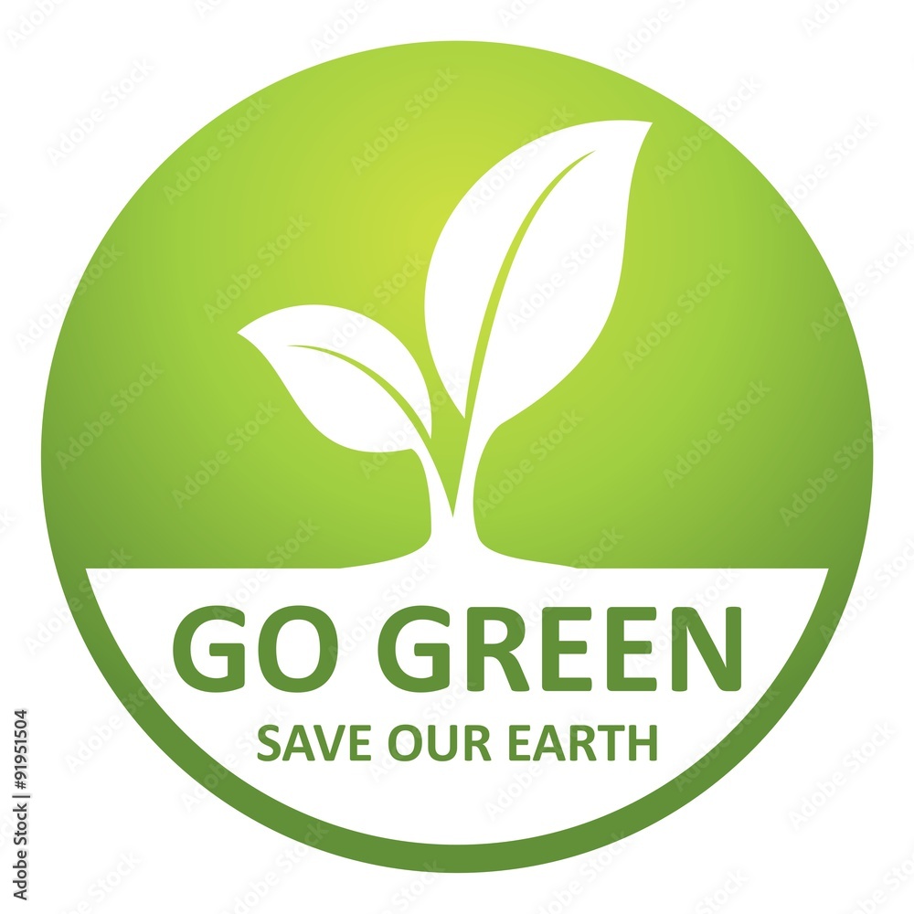 Go Green Save Our Earth Icon. Environmental conservation and protection