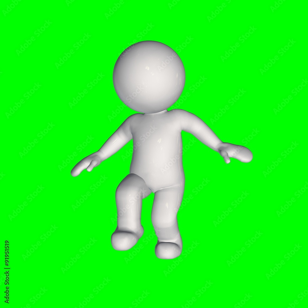3D people - lose balance 1 - green screen 3D people - lose balance 1 - green screen