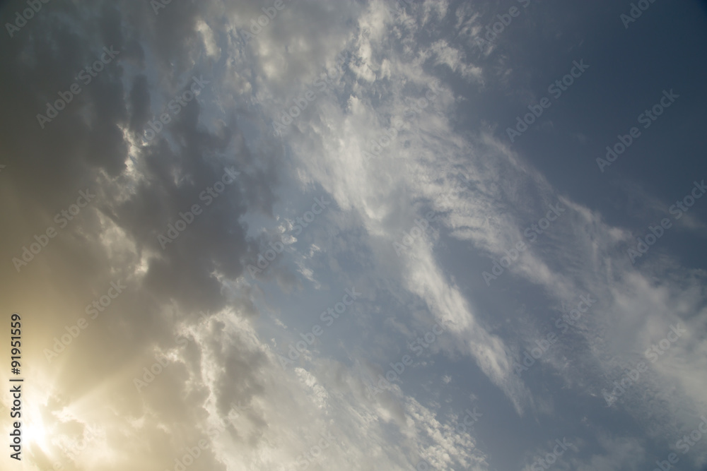 background beautiful clouds in the sky at sunset