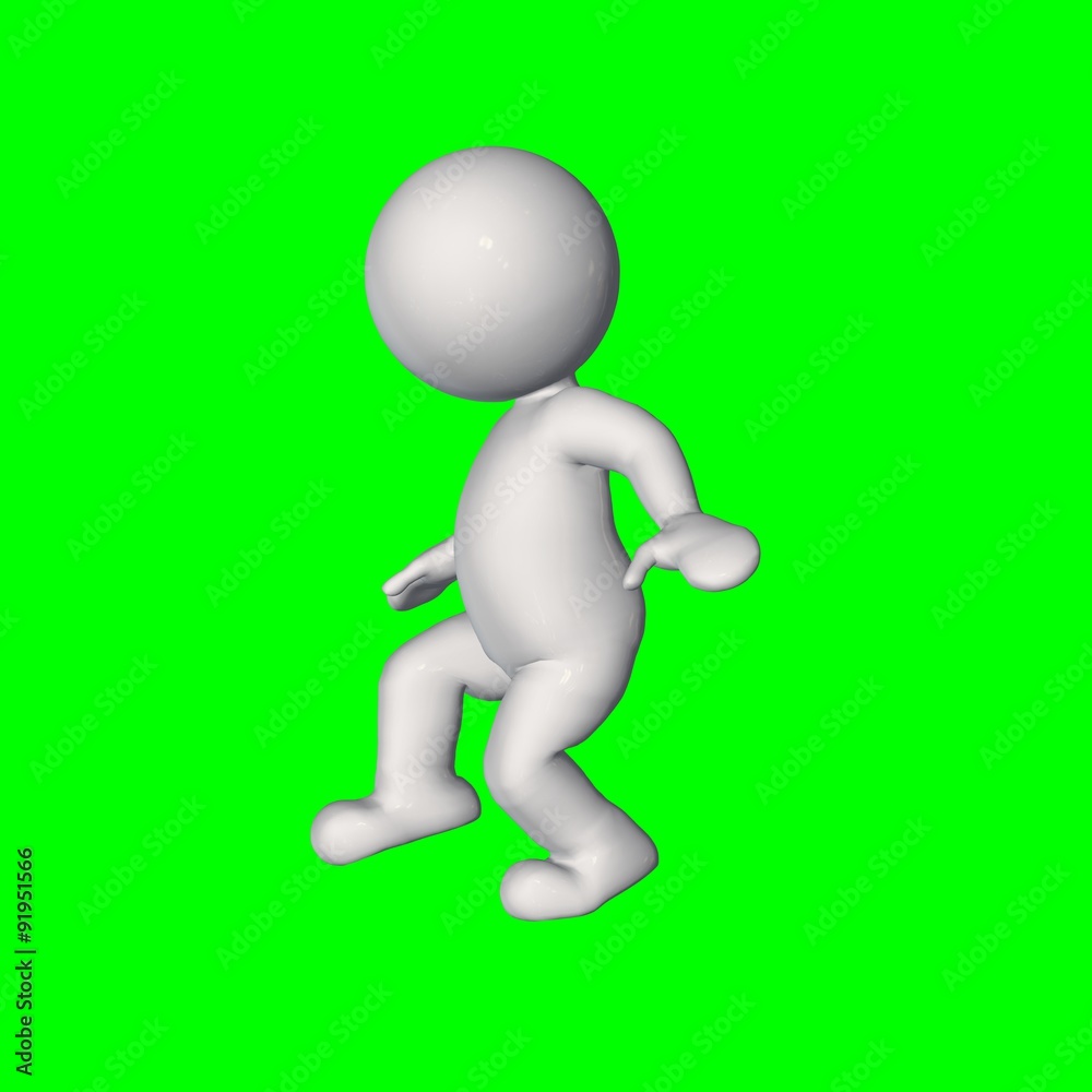 3D people - lose balance 2 - green screen 3D people - lose balance 2 - green screen