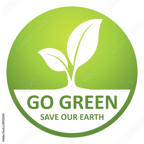Go Green Save Our Earth Icon. Environmental conservation and protection of our world