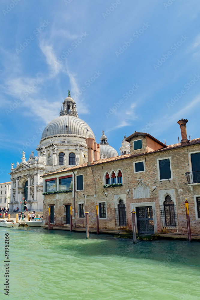 Grand Canal with historic Saint Mary of Health in Venice, Italy