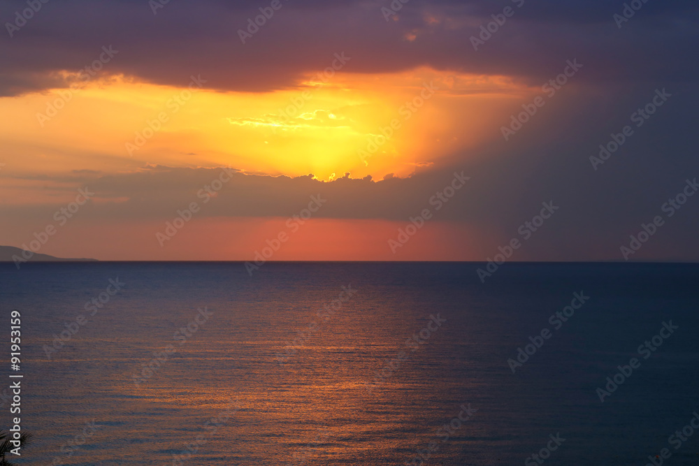 Sunset over the sea