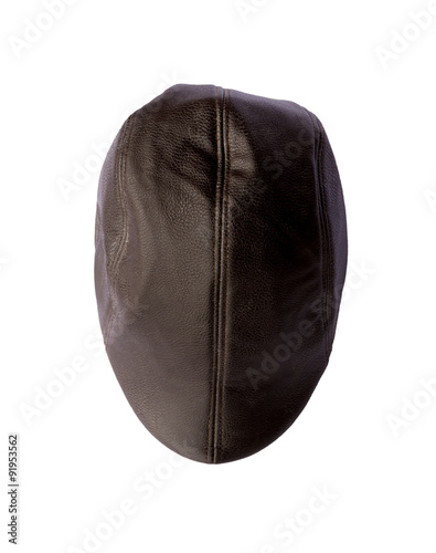 Old brown hat isolated on white background.
