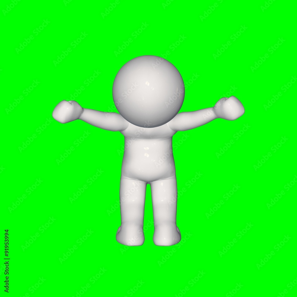 3D people - stretch 3 - green screen 3D people - stretch 3 - green screen