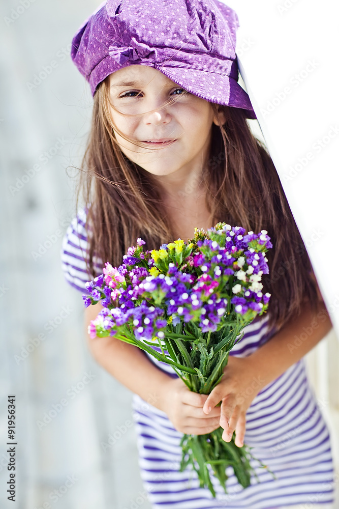 Beautiful girl in violet beret Beautiful girl in violet beret
