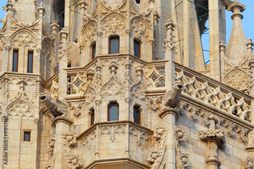 Budapest. Hungary. Sobr Svyatogo Matyasha. Architecture of Gothic style. Ornaments and sculpture of the Middle Ages. photo