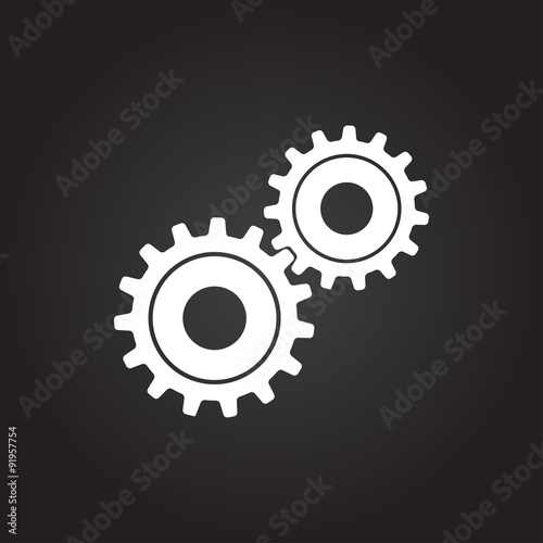 Vector cogwheel icon. Epsflat white0 