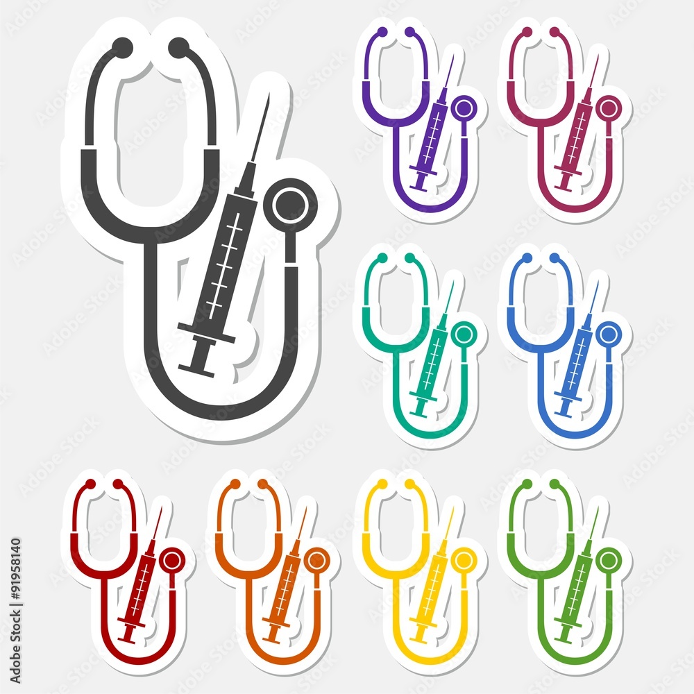 Medical equipment sticker set