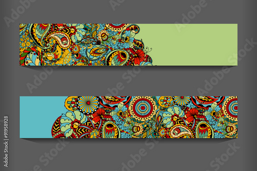 Fototapeta Naklejka Na Ścianę i Meble -  ethnic pattern cards