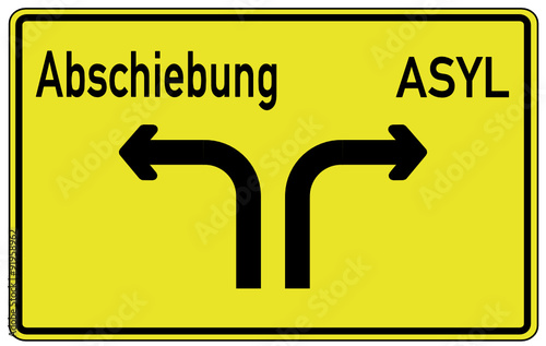 Asyl Abschiebung Schild#150922-09