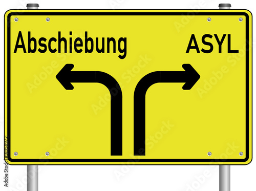 Asyl Abschiebung Schild#150922-10