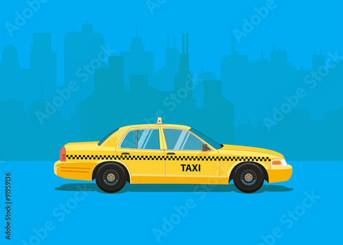 Taxi car. Flat styled illustration