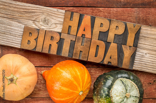 Canvas Print Happy Birthday greeting card