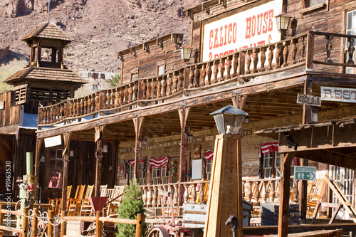 Main street buildings in Calico Ghost Town, owned by San Bernardino County, California photo