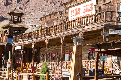 Fotografie Main street buildings in Calico Ghost Town, owned by San Bernardino County, Cali