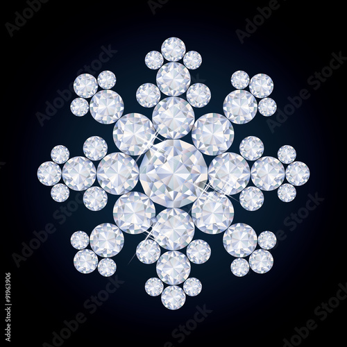Diamond snowflake background, vector illustration © CaroDi