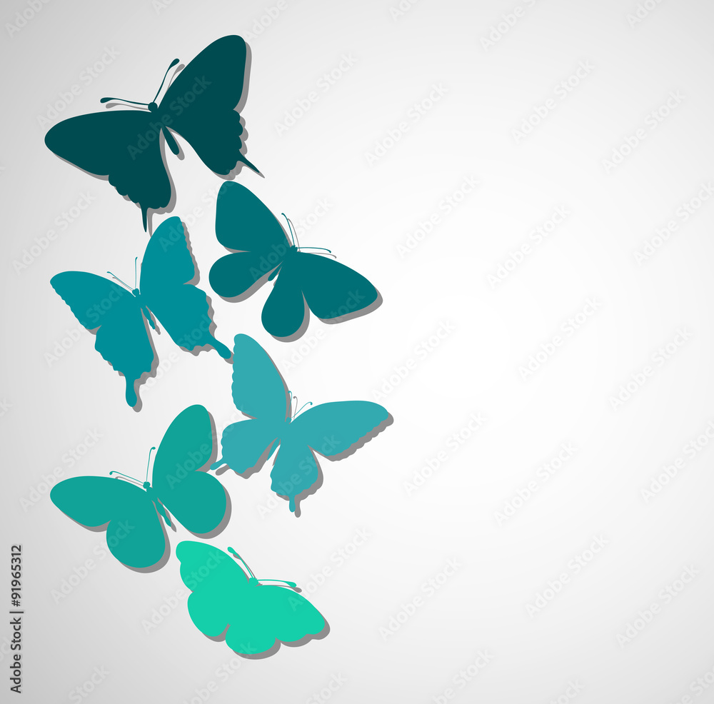 background with a border of butterflies flying. background with a border of butterflies flying.