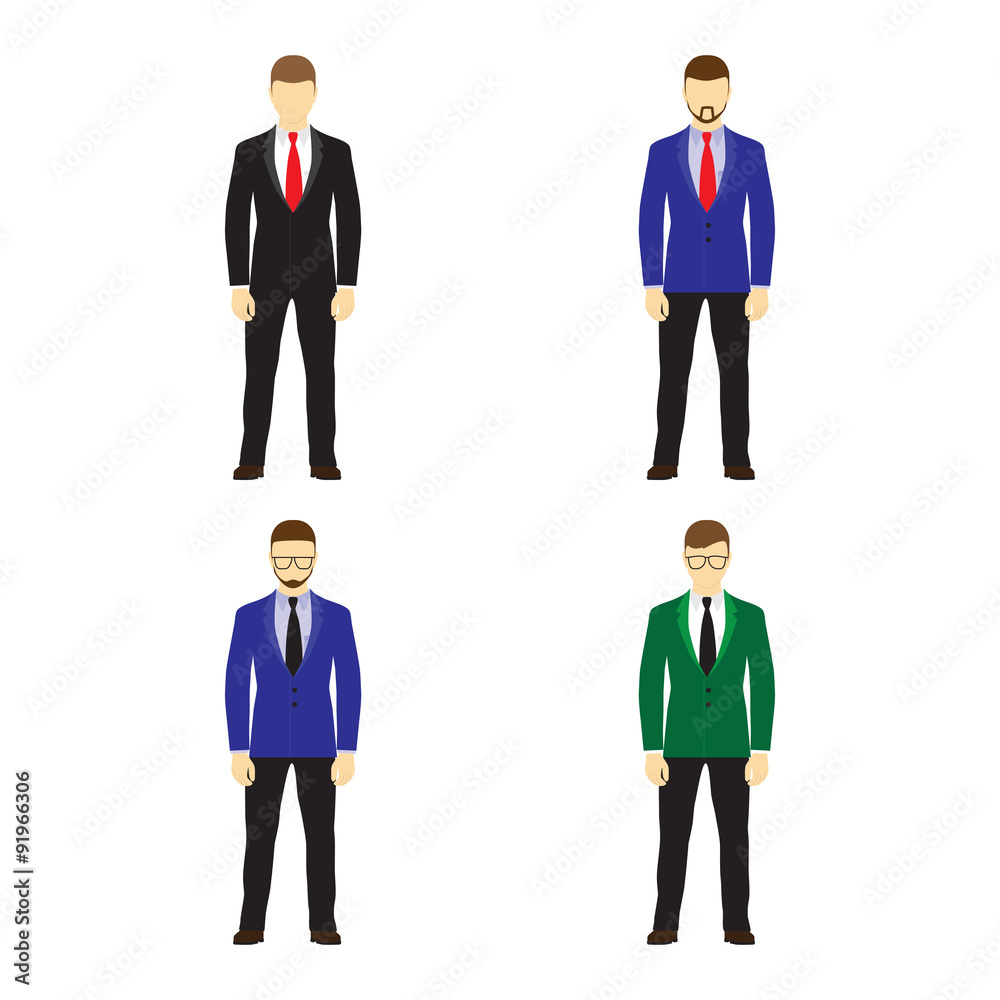 Male figures avatars, icons. Business people. Male figures avatars, icons. Business people.