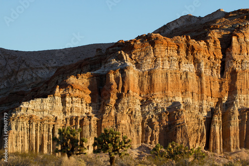Eroded rock walls in Red Rock Canyon State Park in California's Mojave Desert