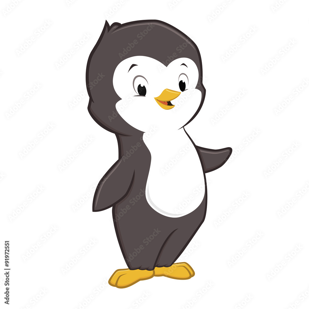 Vector illustration of cute cartoon baby penguin Vector illustration of cute cartoon baby penguin