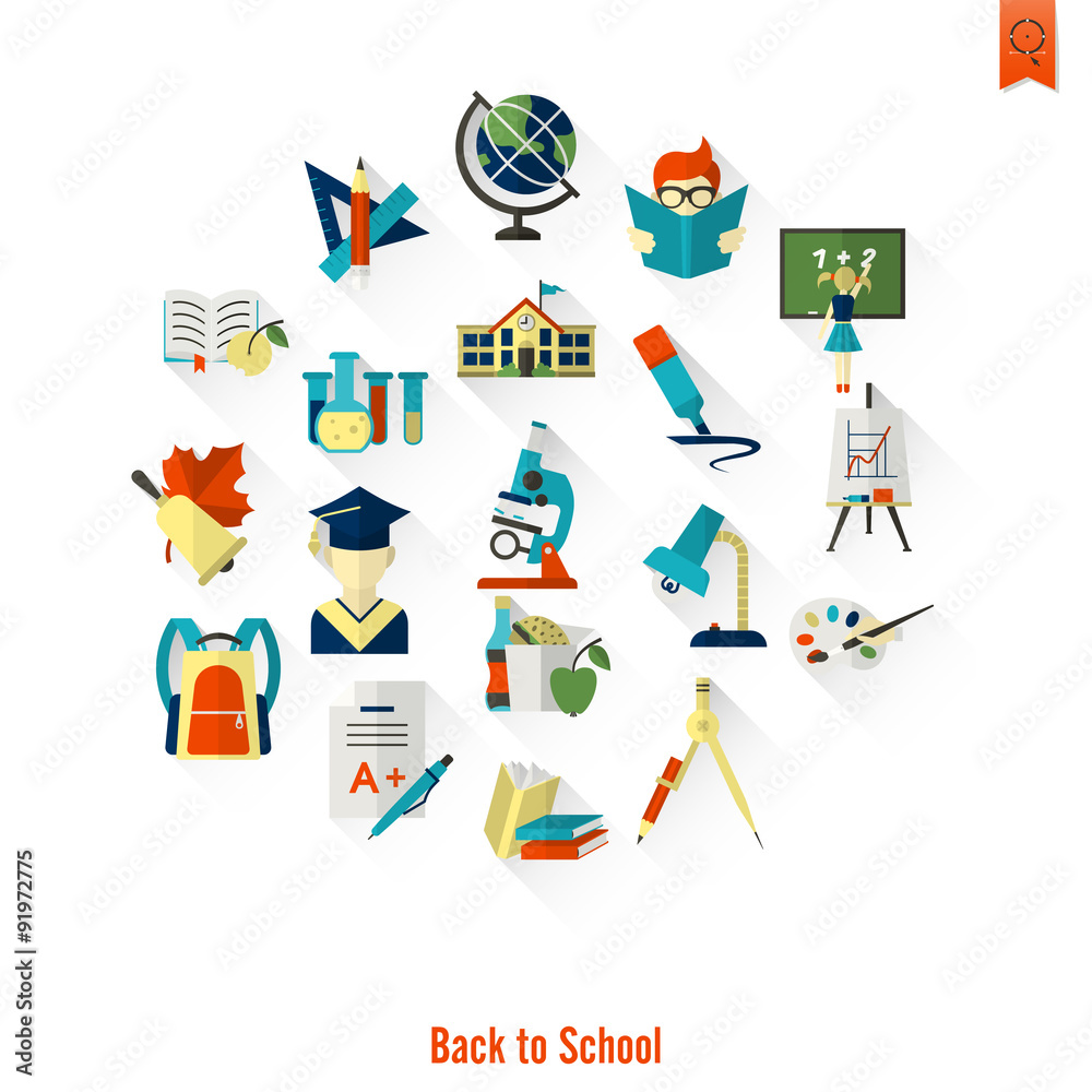 Fototapeta premium School and Education Icons