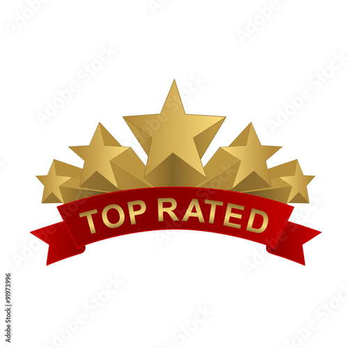 5 stars top rated with ribbon