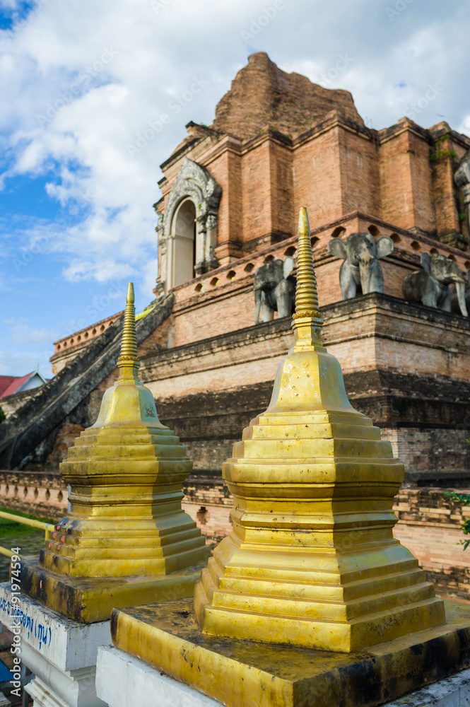 Small pagoda at Wat Chedi Luang temple in Chiang Mai, Thailand