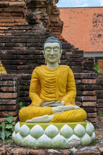 Obraz na płótnie Buddha statue at Wat Chet Lin in Chiang Mai, Thailand w salonie