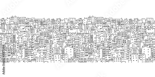 Abstract cityscape background, seamless pattern for your design