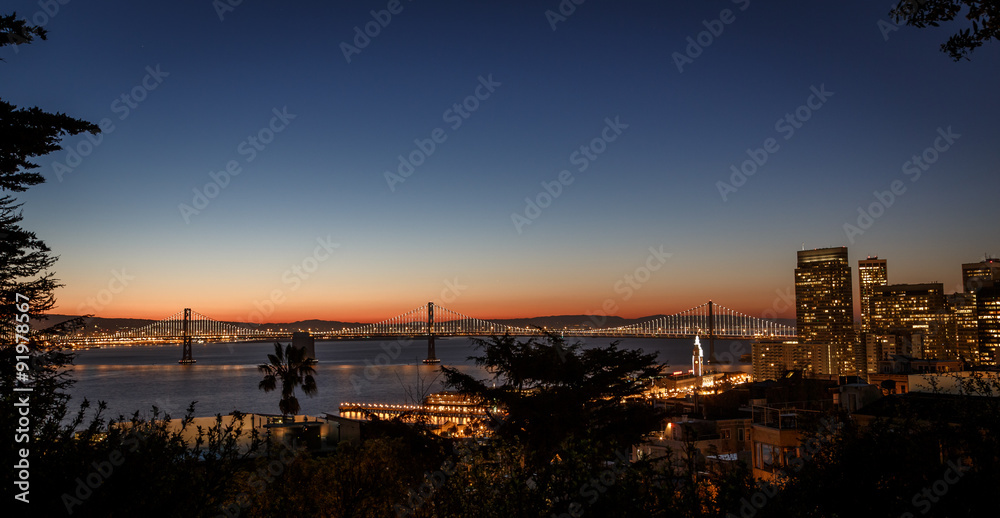 San Francisco skyline at sunset