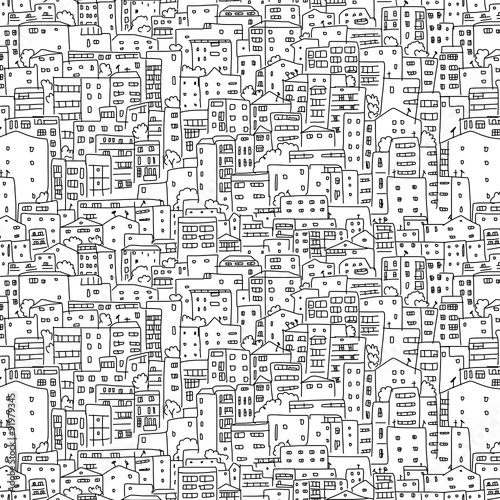 Abstract cityscape background, seamless pattern for your design