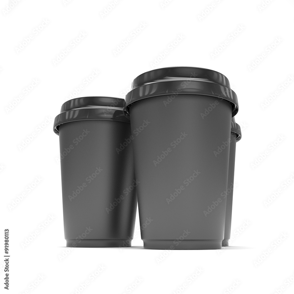 Three paper coffee cups Three paper coffee cups