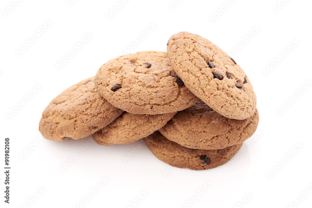oat cookies on white background oat cookies on white background