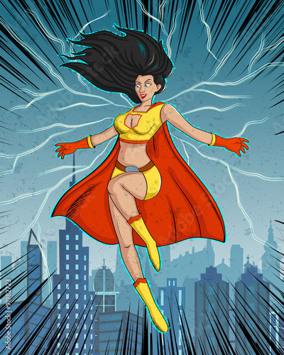 Retro style comics Superwoman