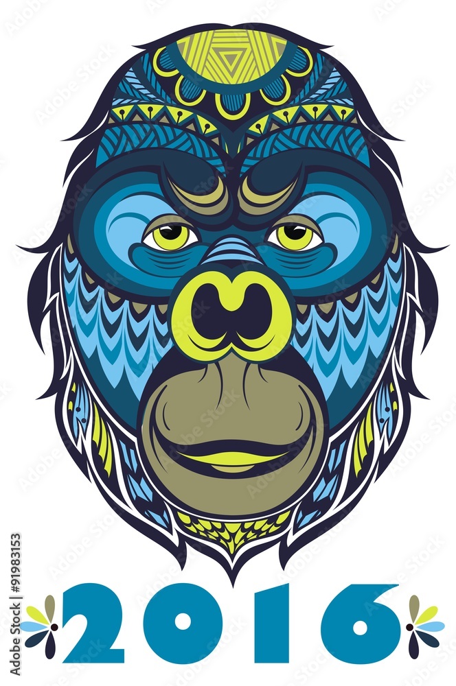 Fototapeta premium Gorilla. Monkey.2016 - year of the monkey