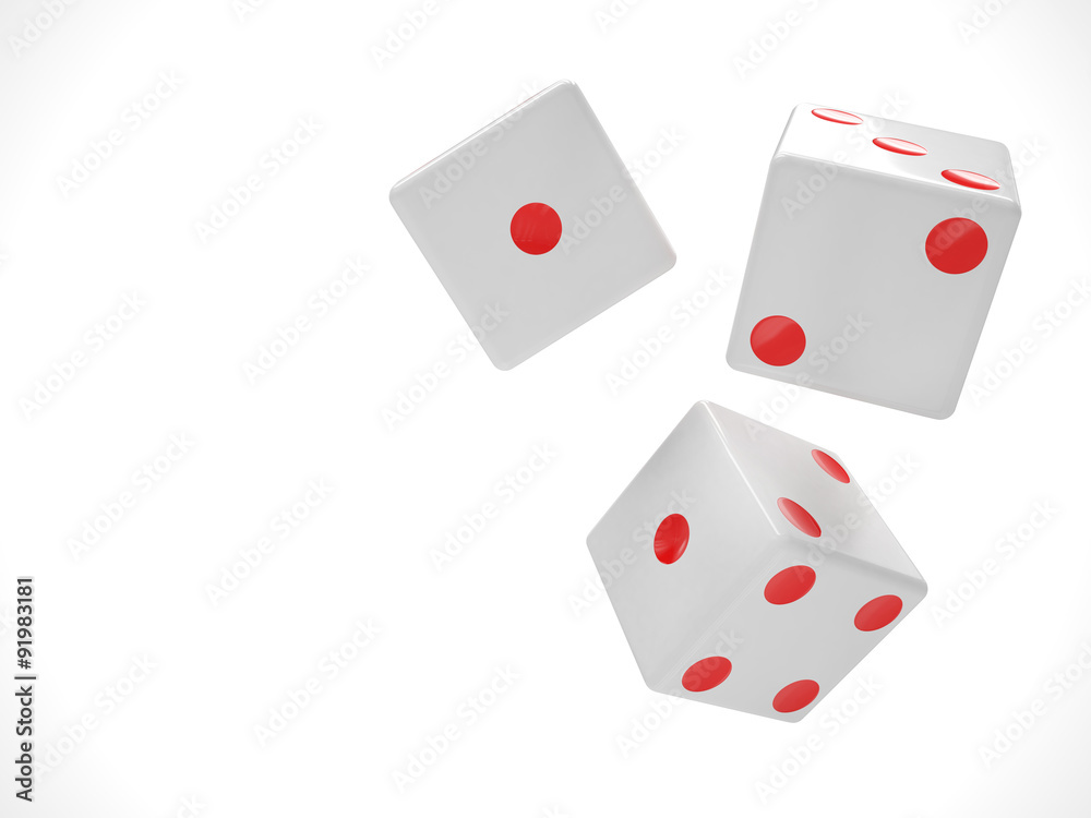 three dices on white three dices on white
