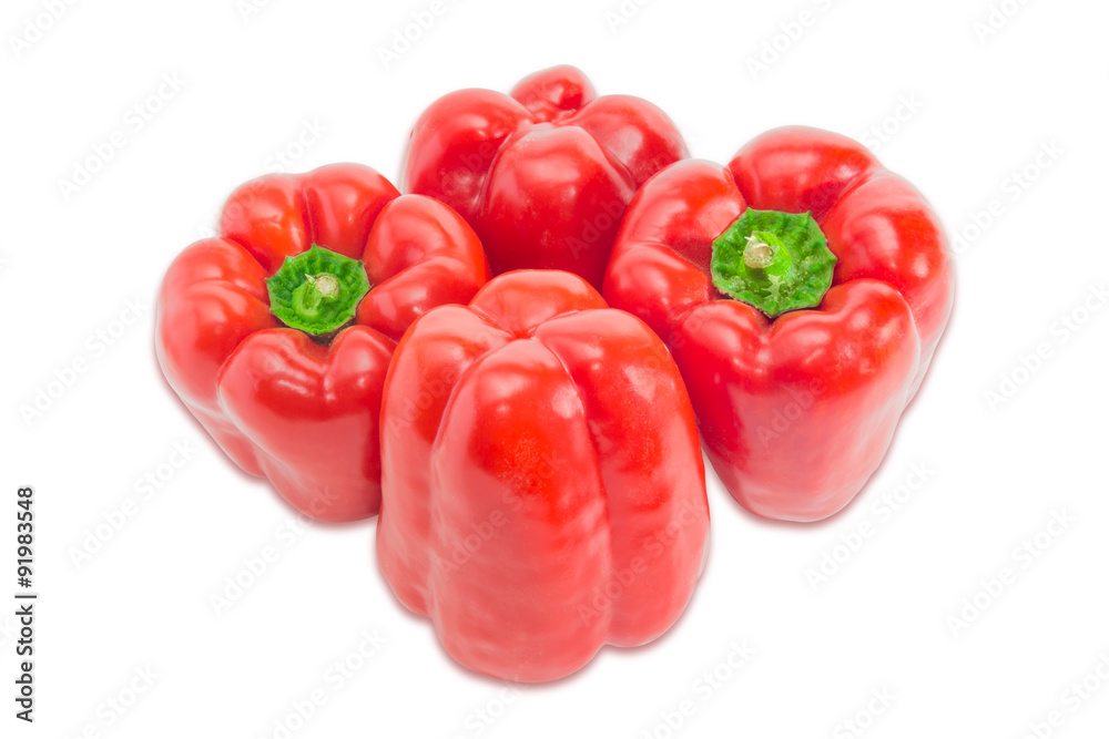 Several bell peppers on a light background Several bell peppers on a light background