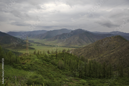 Storm clouds over Chuya ridge of Altai Mountains.