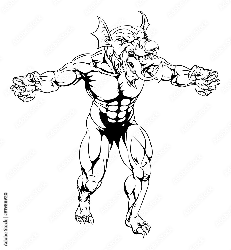 Fototapeta premium Mean Looking Welsh Red Dragon